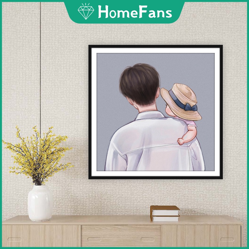 Bộ Tranh Đính Đá 5D Tự Làm 40x40cm/50x50cm Hình Cặp Đôi Trang Trí Nhà Cửa