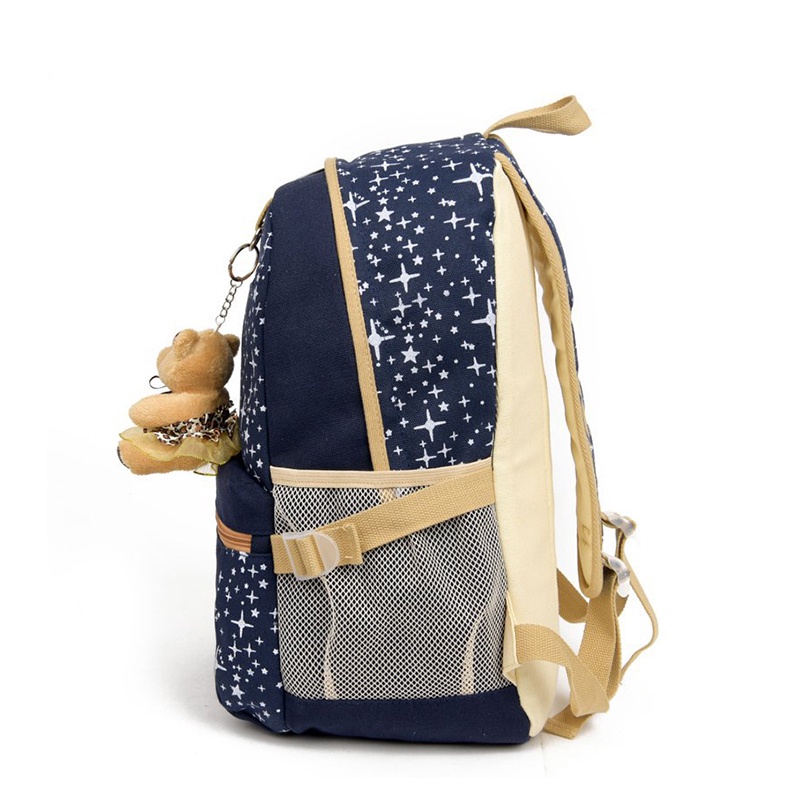 Ba Lô canvas Họa Tiết Hoạt Hình Phong Cách Hàn Quốc Xinh Xắn Cho Nữ