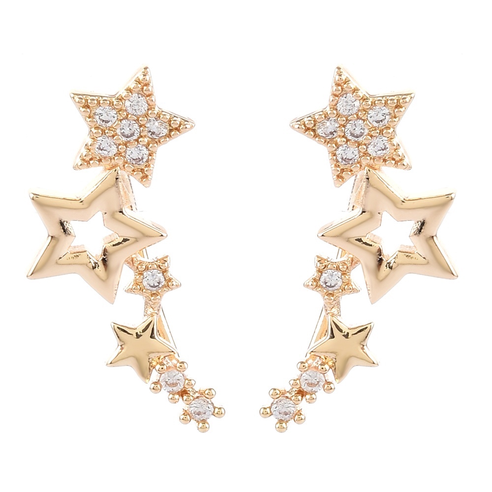 Khuyên tai hình ngôi sao đính đá Sapphire trắng thời trang thanh lịch cho nữ