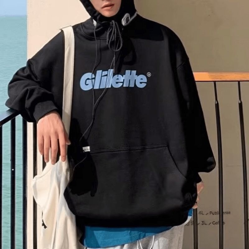 Áo hoodie Dáng Rộng In Chữ Phong Cách Nhật Bản Thời Trang Chất Lượng Cao Cho Nam Size M-5XL