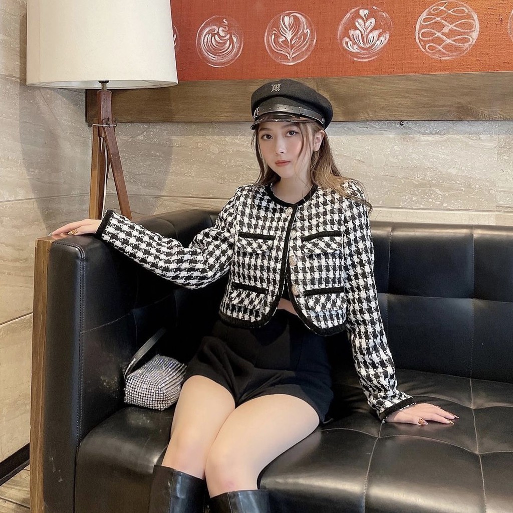 TINGOAN® - Áo khoác lửng viền đen tingoan LOVE STORY JACKET/FS