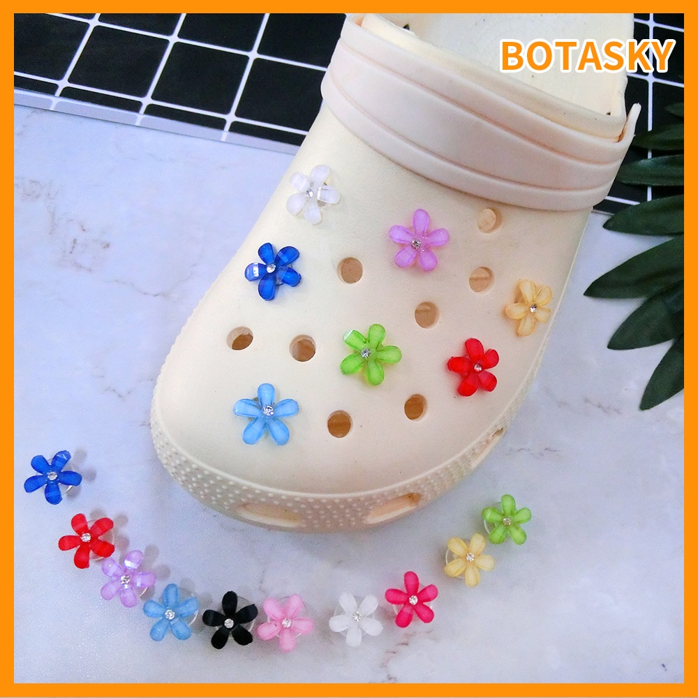 Phụ kiện hạt đá hình hoa xinh xắn đính dép Crocs thời trang