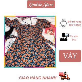 Váy xoè hoa cam vintage siêu xinh
