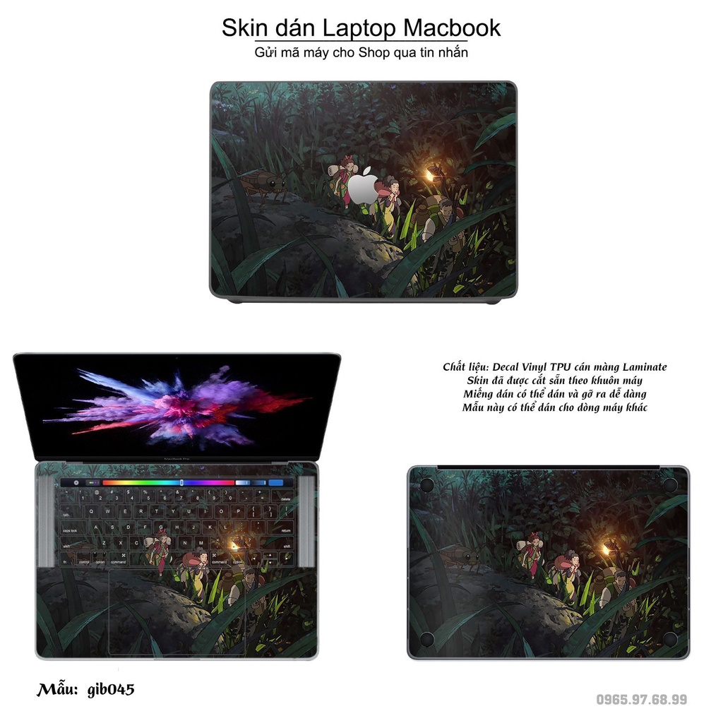 Skin dán Macbook mẫu Ghibli film (đã cắt sẵn, inbox mã máy cho shop)