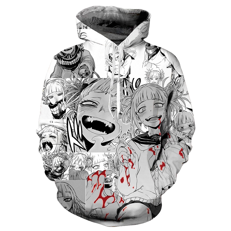 Áo hoodie nam kiểu chui đầu in hình nhân vật Himiko Toga độc đáo