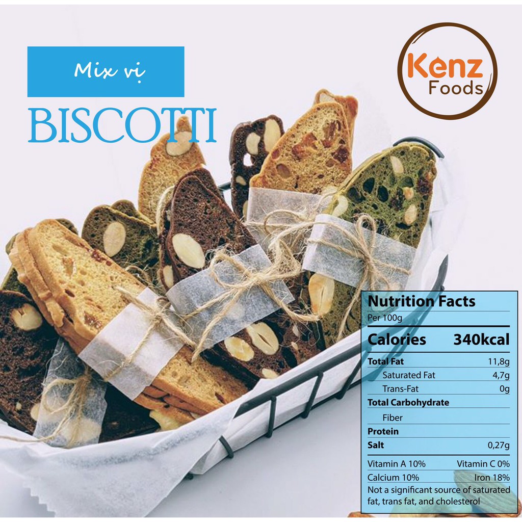 Bánh Ăn Kiêng BISCOTTI Cao Cấp Nguyên Liệu Nhập Khẩu 500g - KenzFoods | BigBuy360 - bigbuy360.vn