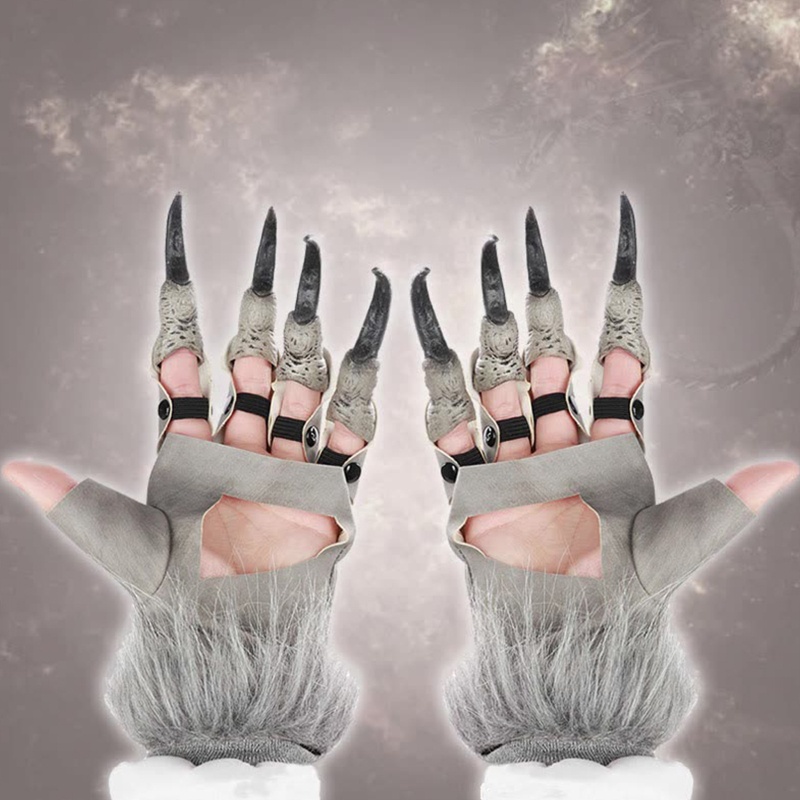 Găng Tay Da PU Hình Móng Vuốt Rồng Độc Đáo Cho Lễ Hội