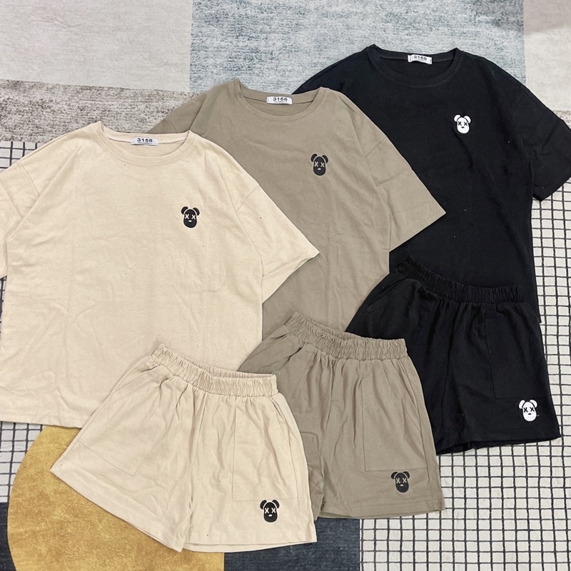 Bộ cotton 3158 hình gấu