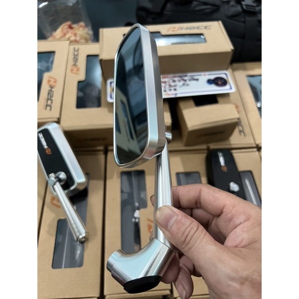 Kiếng gương H2C hình chữ nhật mặt kiếng thu hình gắn mọi dòng xe