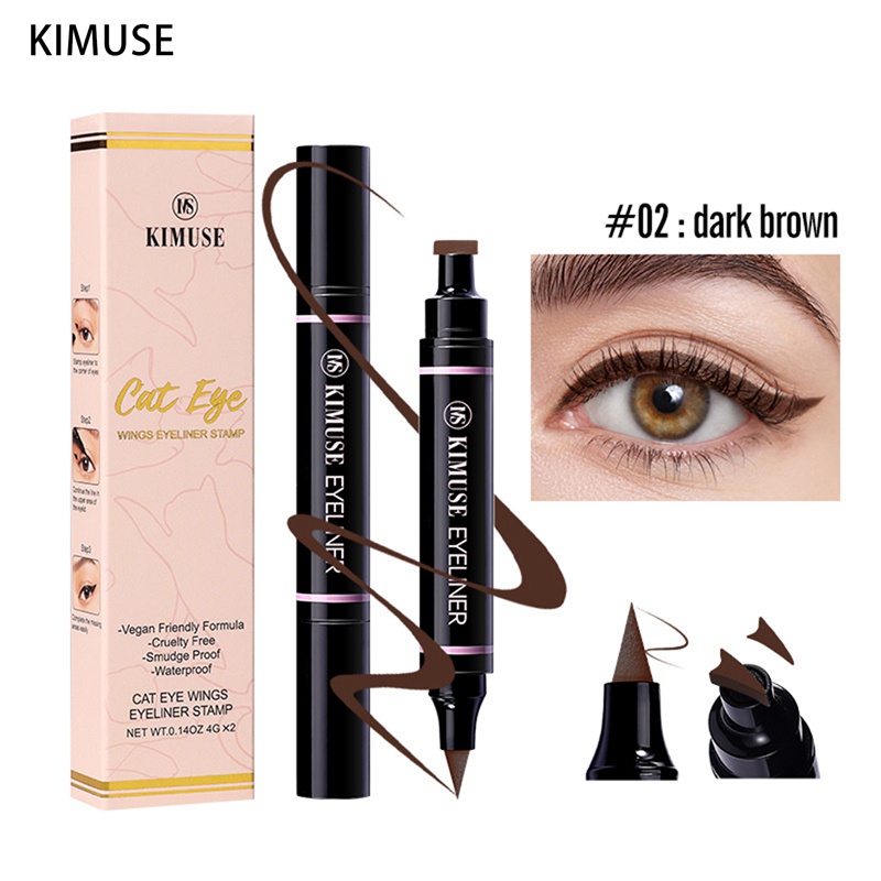 Set 2 Chì Kẻ Mắt Hai Đầu KIMUSE Chống Thấm Nước