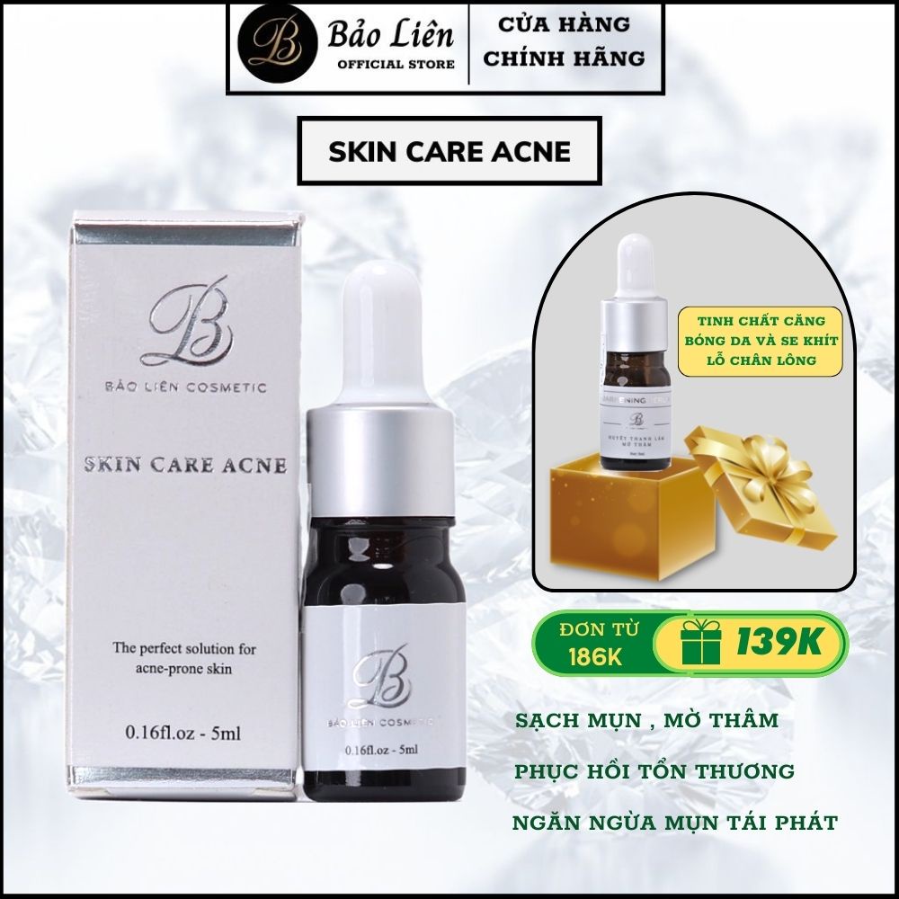 Serum giảm mụn mờ thâm SKIN CARE ACNE,tinh chất dưỡng da hỗ trợ sạch mụn sau 5 ngày