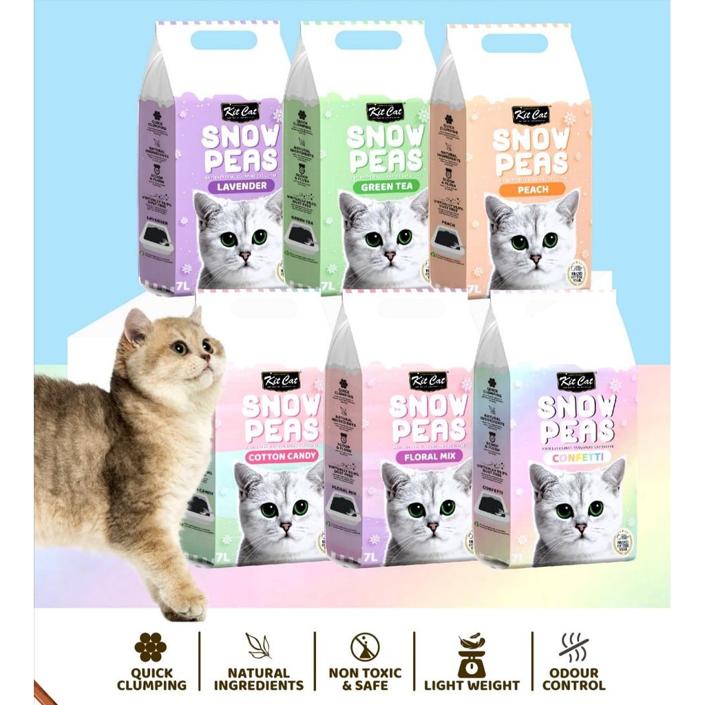 Cát Đậu Tuyết Kit Cat Snow Peas vệ sinh cho mèo 7L