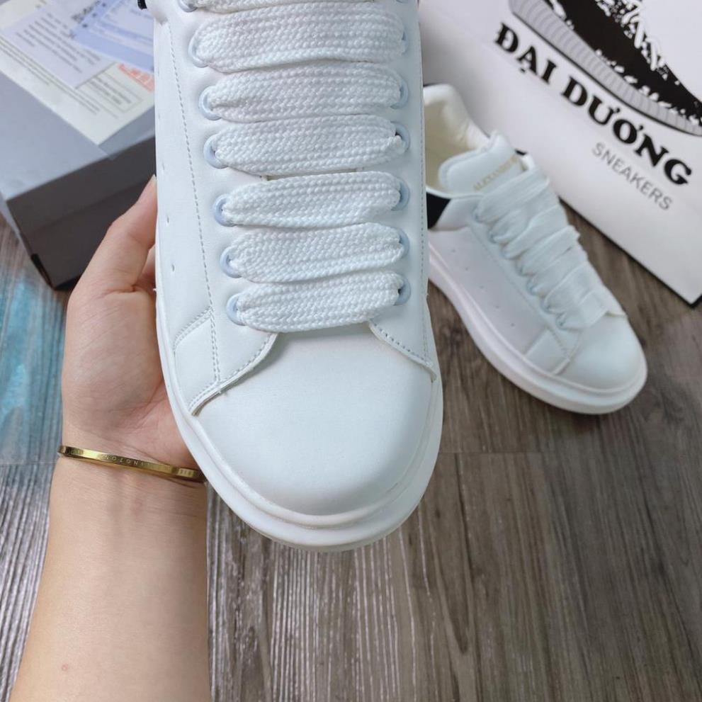 Giày MC QUEEN bản đẹp MCQ hàng cao cấp Độn Đế 3cm Màu Trắng Gót Đen nam nữ Hot Trend full box bill