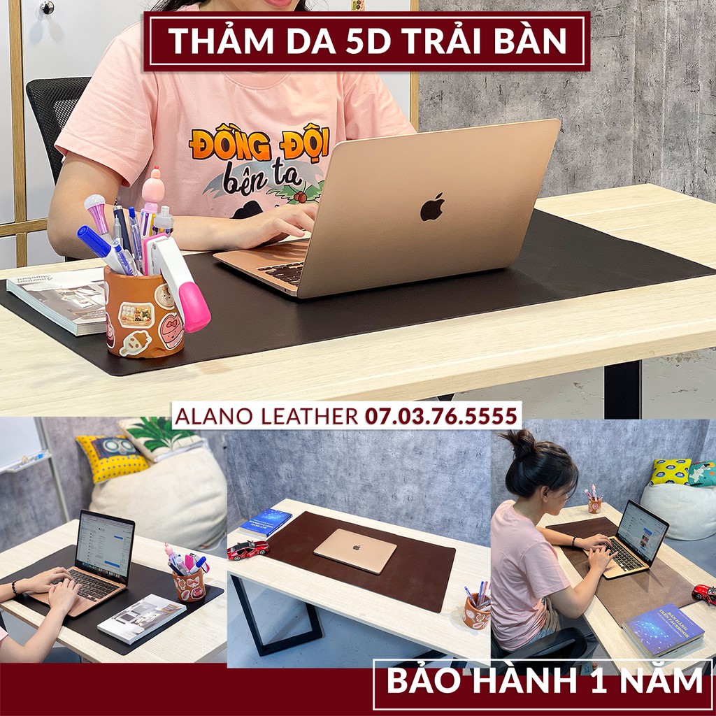 [Hình Thật / Giá Xưởng] Thảm Da Trải Bàn 5D Màu Nâu CaFe Chống Thấm, Chống Trầy, Tiện Lợi, Bảo hành 2 Năm Tại Xưởng