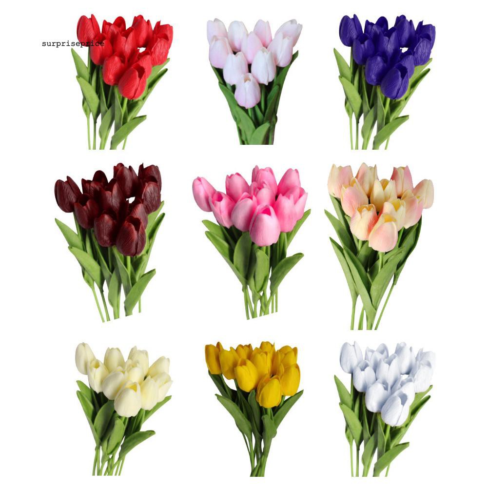 Bộ 10 Bông Hoa Tulip Nhân Tạo Trang Trí Tiệc Cưới