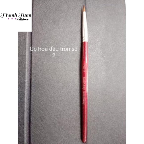 Cọ đắp hoa cán gỗ - nặn hoa Kolinsky Germany đầu tròn cao cấp   - Phụ kiện đồ nail
