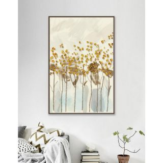 Tranh canvas cây vàng trừu tượng 60x90 giá kèm khung