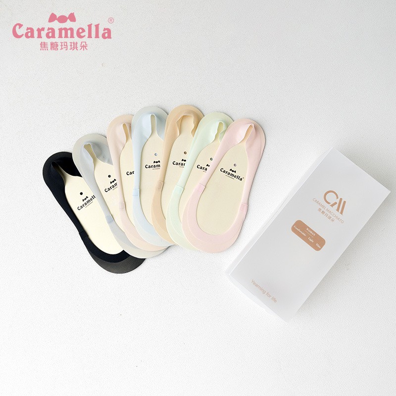 Hộp 7 đôi tất nữ lụa, siêu bám dính khó tuột Caramella