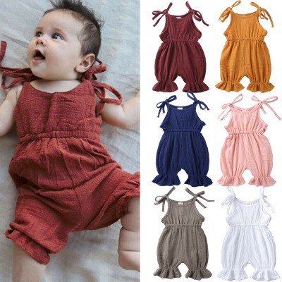 Bộ Jumpsuit 2 Dây Cho Bé Gái 3-24 Tháng