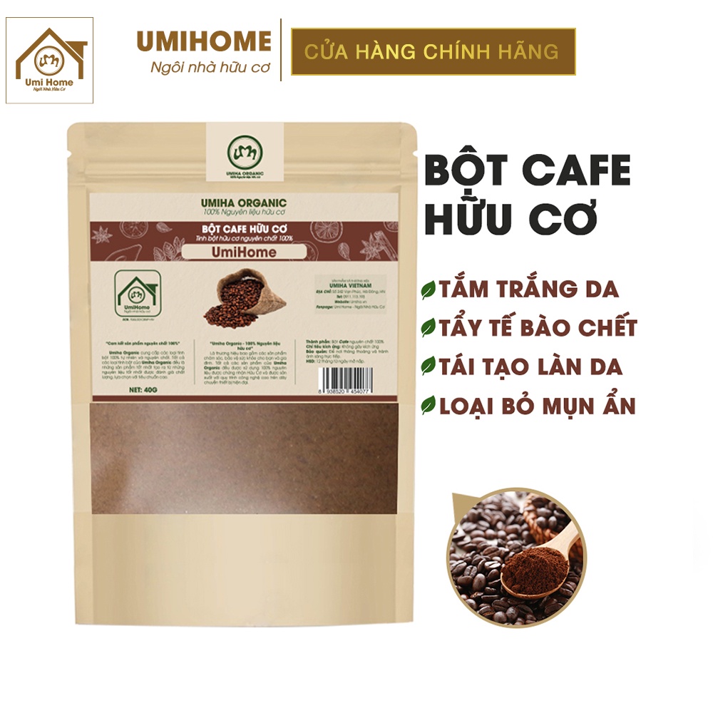 Bột Cafe hữu cơ UMIHOME nguyên chất 40G | Coffee powder 100% Organic