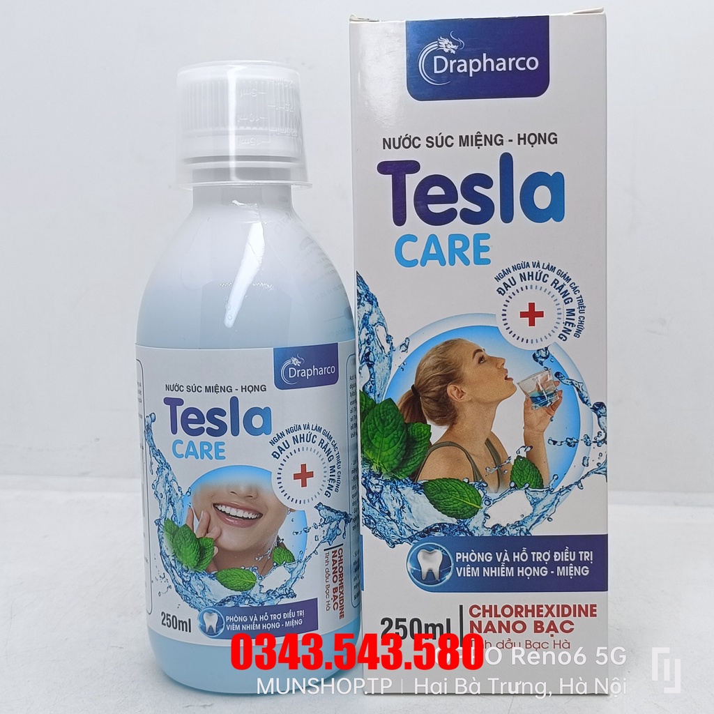 Nước súc miệng - họng Tesla CARE chai 250ml