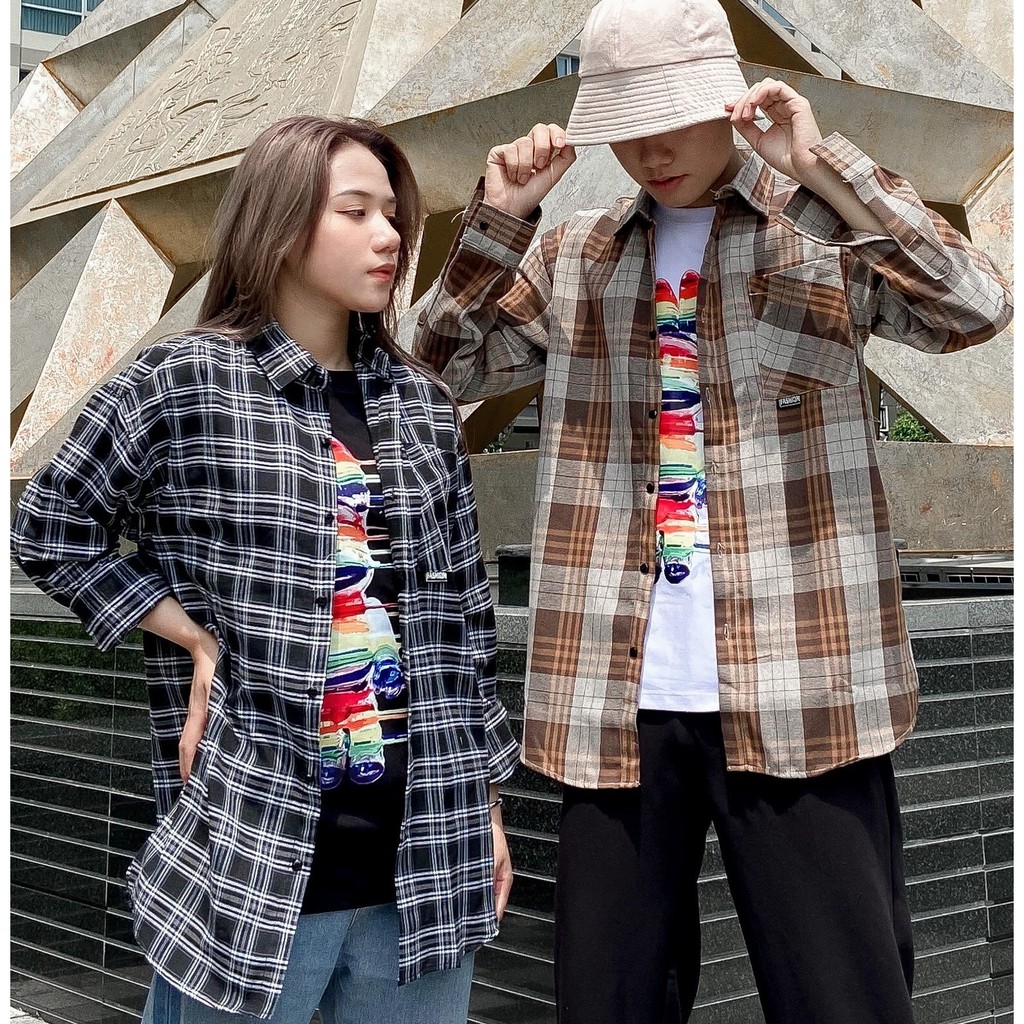 Áo khoác sơ mi caro nam nữ unisex tay dài dáng rộng Hàn Quốc áo sơ mi kẻ caro phong cách trẻ trung năng động - DOYKOY | BigBuy360 - bigbuy360.vn