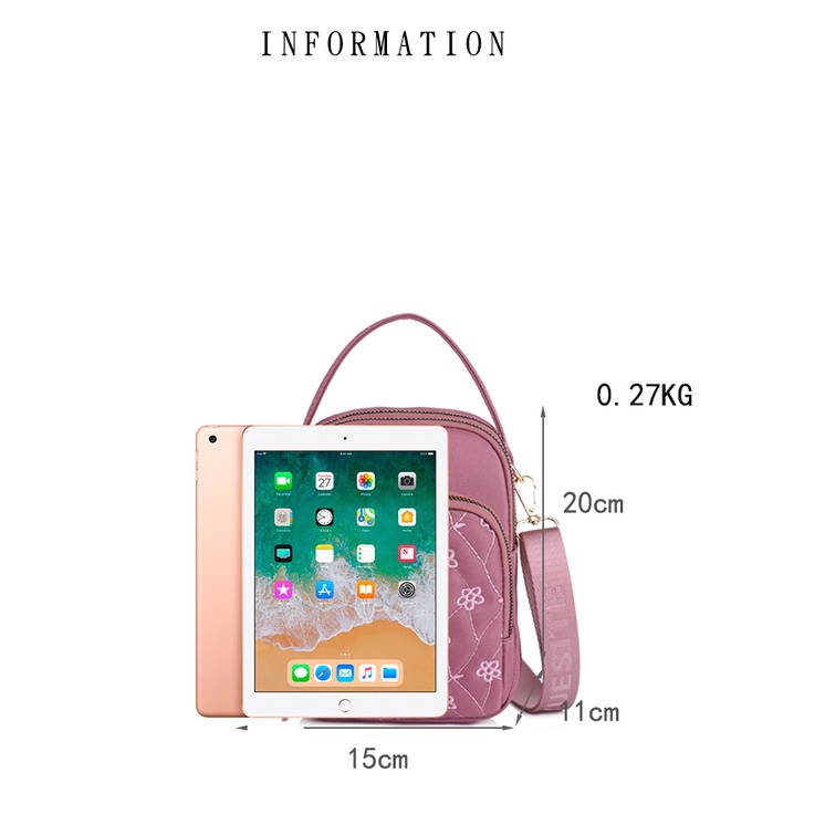 Túi Đeo Chéo Đựng Điện Thoại Họa Tiết Thêu Phong Cách Thời Trang Cho Nữ