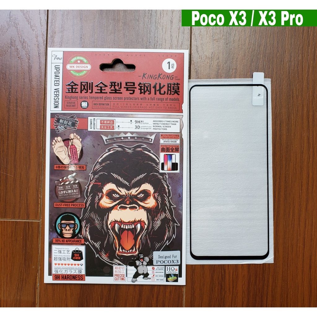 Kính cường lực Poco X3 Pro / Poco X3 KingKong Full màn viền mỏng cao cấp