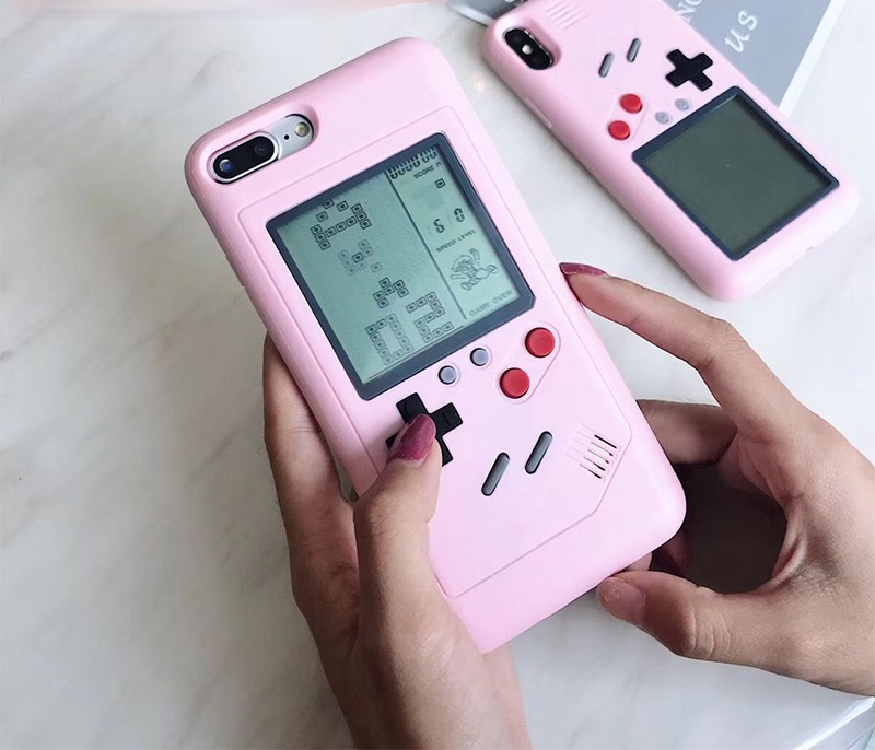 Ốp lưng điện thoại Tetris Apple 8plus Vibrato nữ máy chơi game 7p 6s cá tính sáng tạo x màu hồng mới