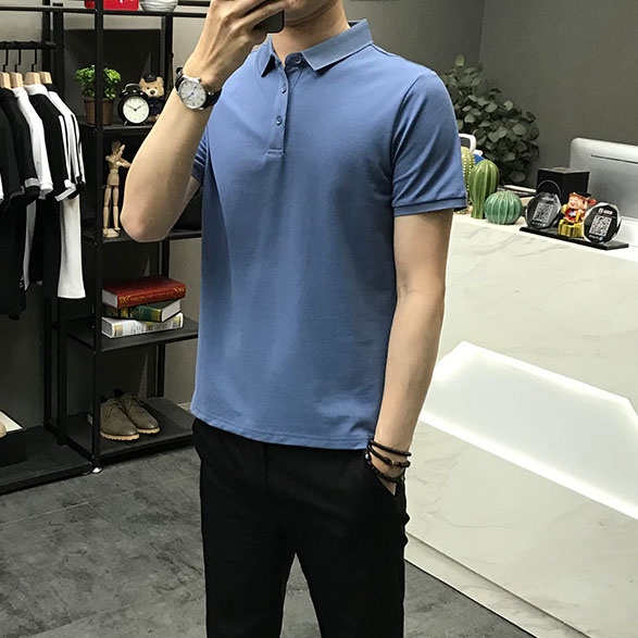 Áo Polo Nam Trơn Văn Phòng Trẻ Trung In Họa Tiết Chữ Phong Cách Basic Tinh Tế Zenkocs3 MEN TOP 241