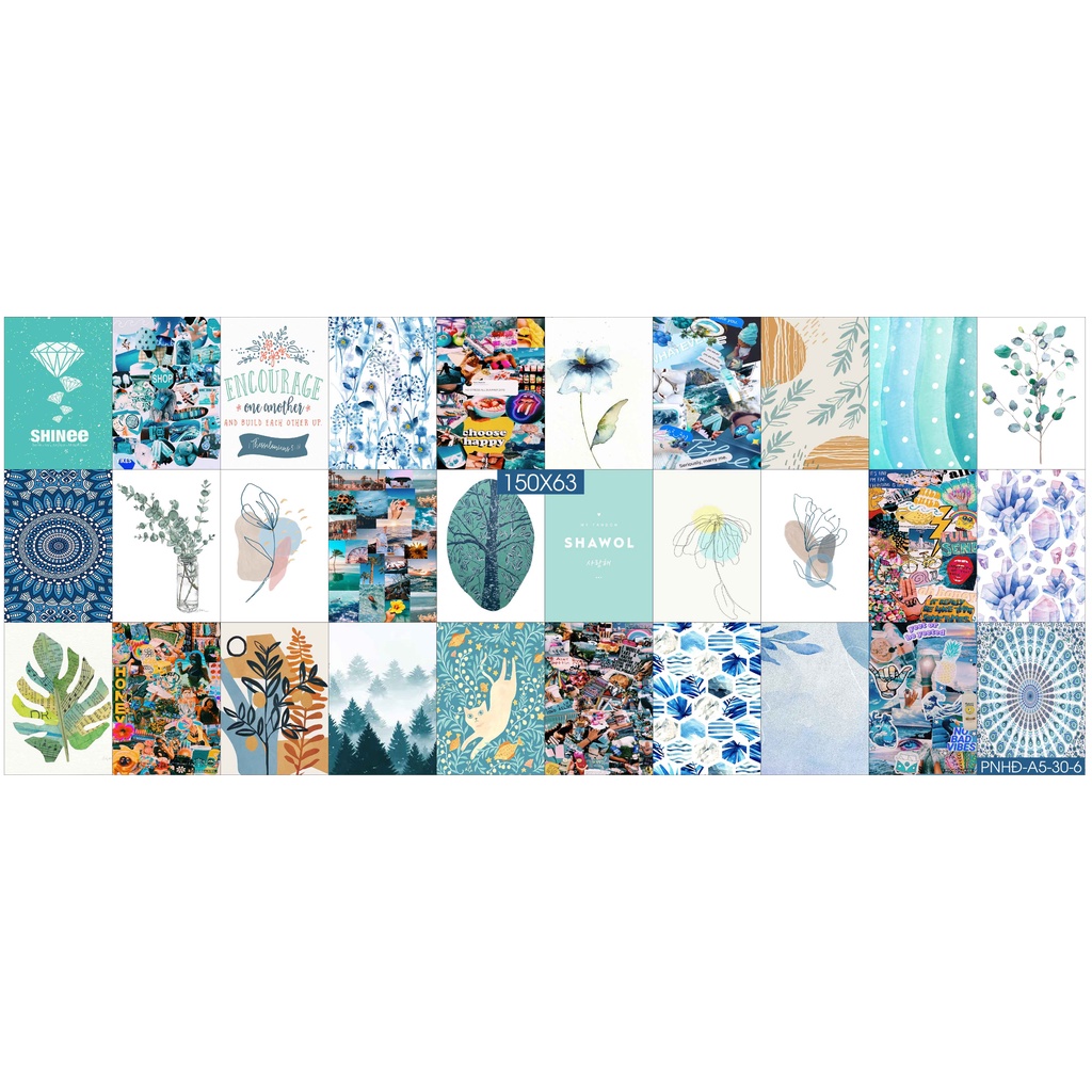 Combo Set 50 tờ Decal dán tường trang trí khổ A4,A5 - Trang trí Phòng ngủ Hiện đại PNHĐ6