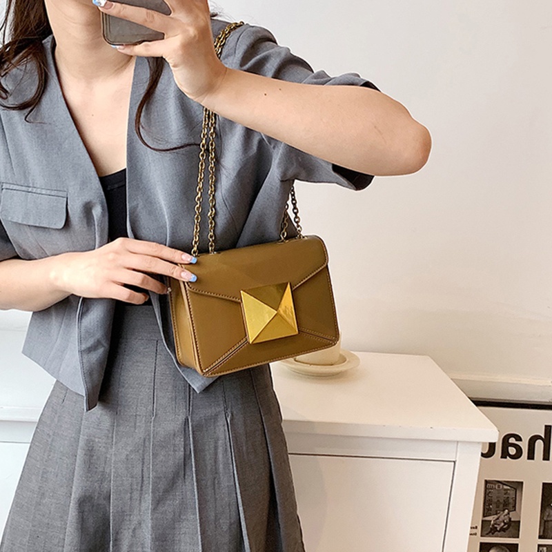 IELGY Túi Đeo Vai Phối Dây Xích Thời Trang Dành Cho Nữ