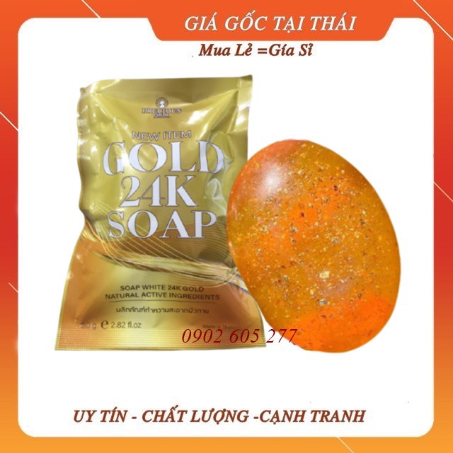 [hàng chính hãng]Xà phòng trắŉg da vàng new item gold 24k soap Thái Lan