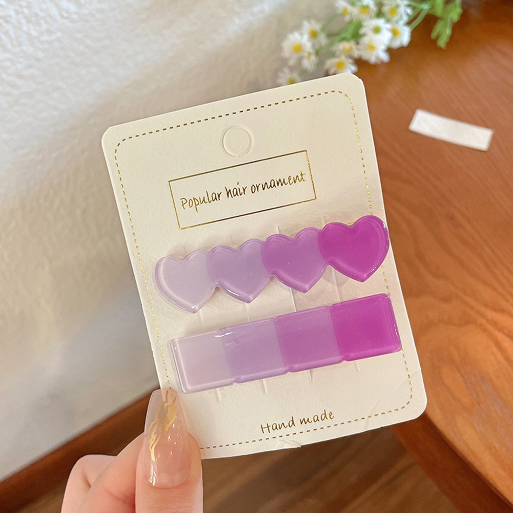 Kẹp Tóc Màu Gradient Bằng Acrylic Dễ Thương