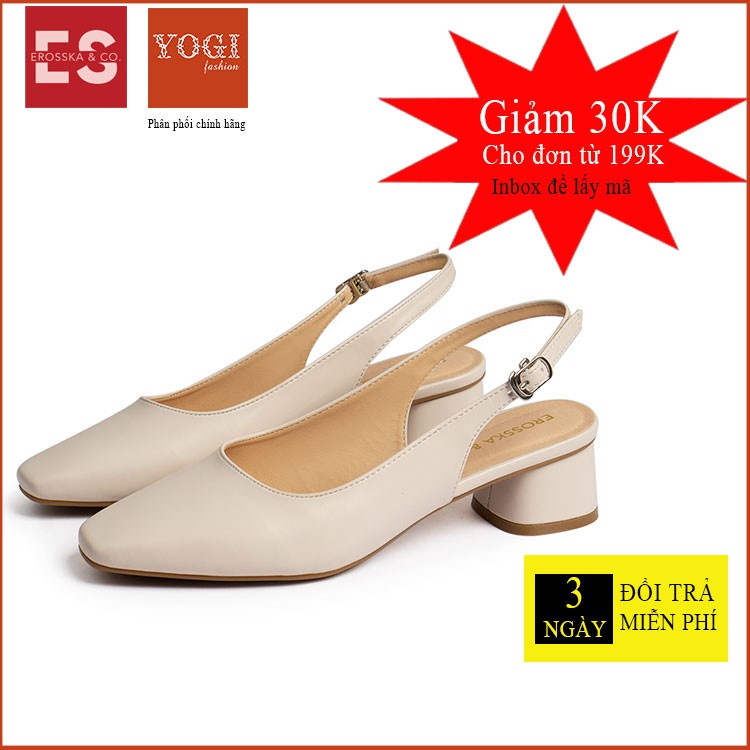 Giày Cao Gót 3cm Slingback Mũi Vuông Gót Vuông Kiểu Dáng Cơ Bản EL-013