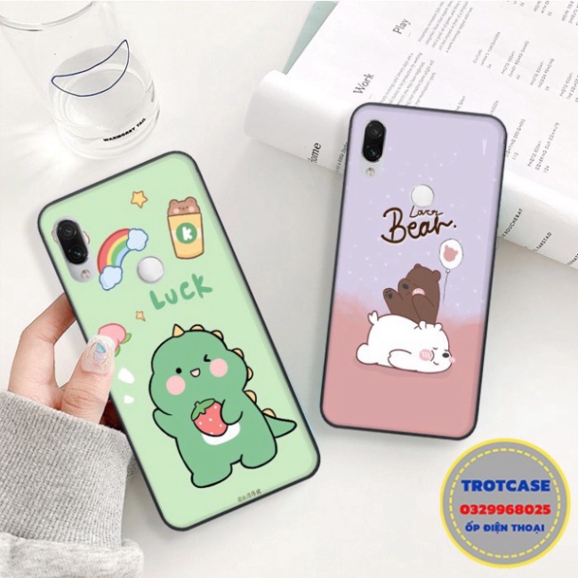 Ốp lưng Redmi Note 7 / Redmi 7 - in hình thỏ xanh , khủng long xanh dâu tây luck cầu vồng và chiếc gấu xinh