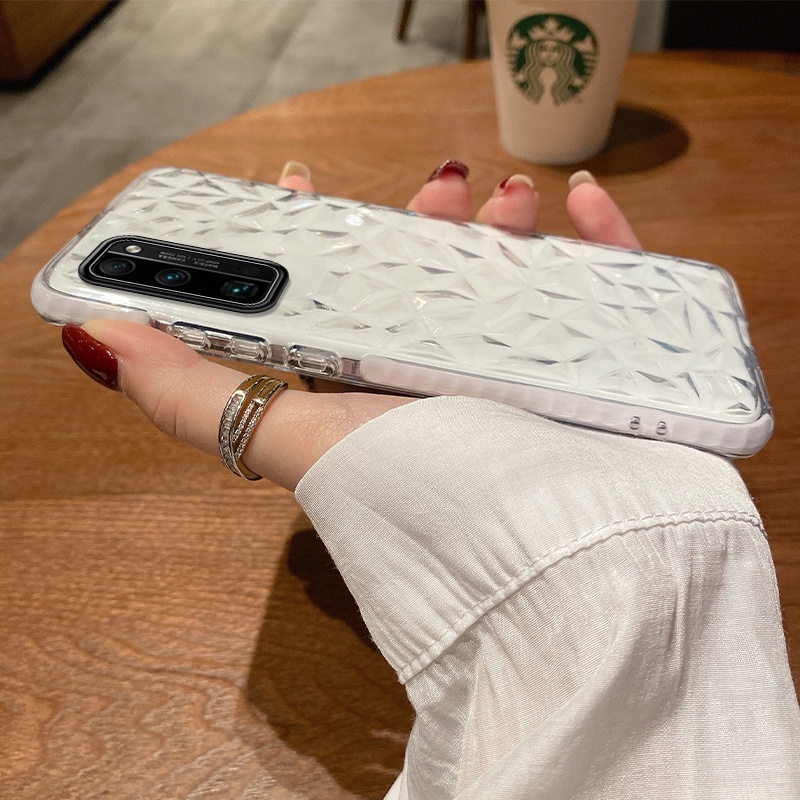 Ốp Điện Thoại Silicon Mềm Trong Suốt Họa Tiết Vân Kim Cương Cho Samsung Galaxy S9 S8 S10 S20 Plus S20Ultra S10e S7 edge