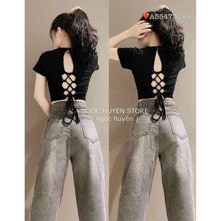 áo croptop đan dây sau lưng