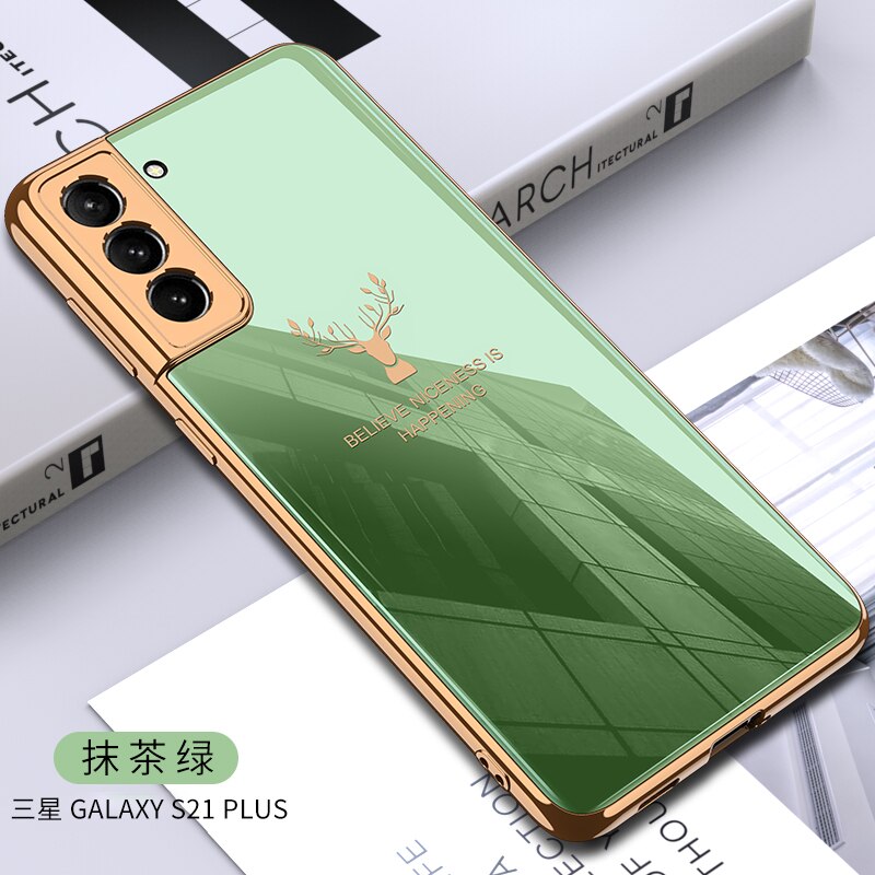 Ốp lưng Ốp Điện Thoại Kính Cường Lực In Hình Nai Sừng Cá Tính Cho Samsung Galaxy S21 Plus Ultra 5g S21 Plus Ultra 5g