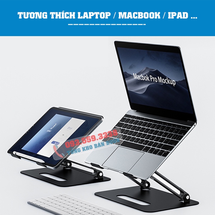 Giá đỡ laptop tablet bằng nhôm P43 / P43S 11 - 17.3 Inch - Đế tản nhiệt nâng Macbook - máy tính bảng - Ipad