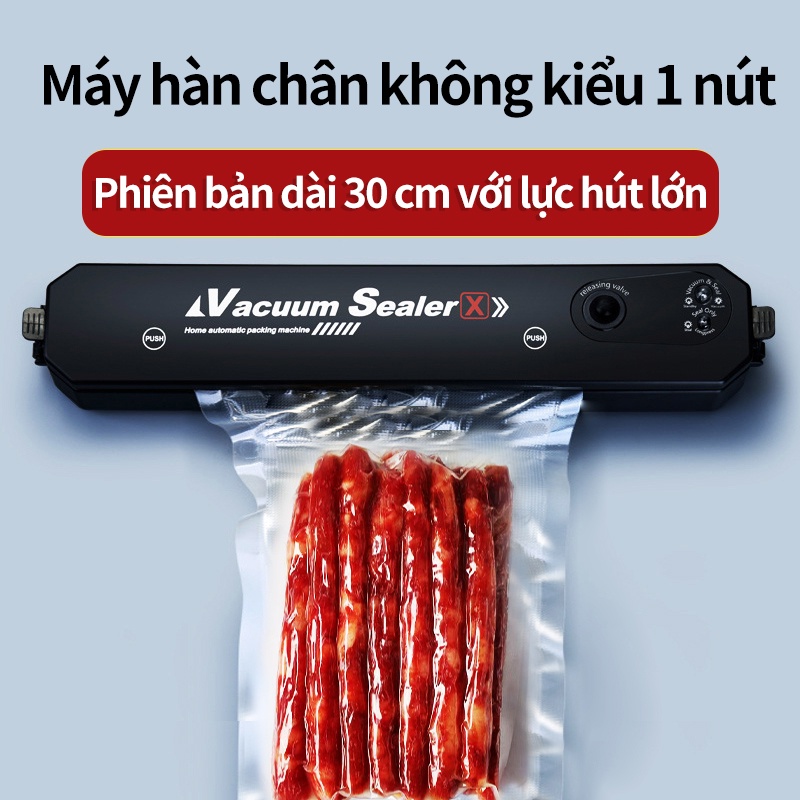 Máy Hút Chân Không Thực Phẩm Kèm Hàn Miệng Túi Vacuum Sealer ( tặng 10 túi hút )