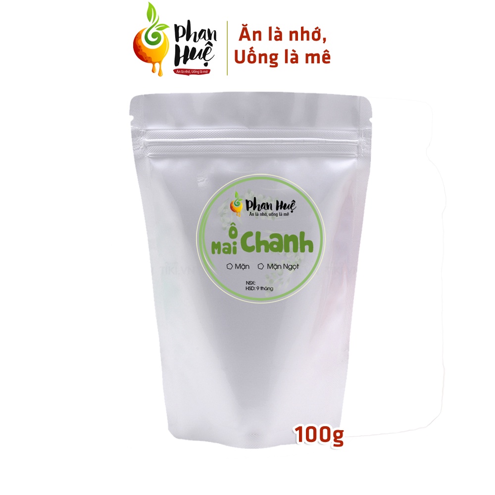 Ô mai chanh muối chua mặn Phan Huệ túi Zip 100g giảm ho rát họng đặc sản Hà Nội