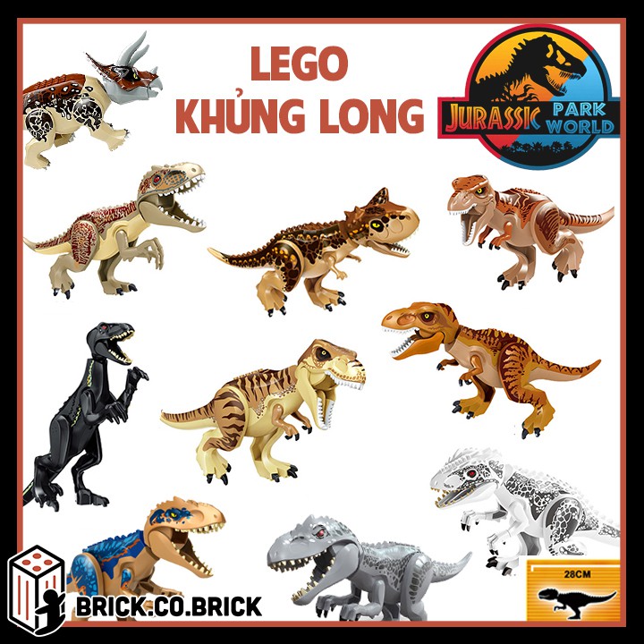 Đồ chơi lắp ráp sáng tạo Mô hình Khủng long Minifig và Non lego Moc Dinosaurs Jurassic Park-T Rex L03-L036