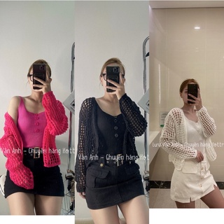Set áo len 2 dây kèm cardigan
