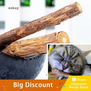 【Ready Stock】2Pcs Pet Cat Kitten Chew Stick Treat Toy Natural Wood Catnip Molar Chewing Tool
