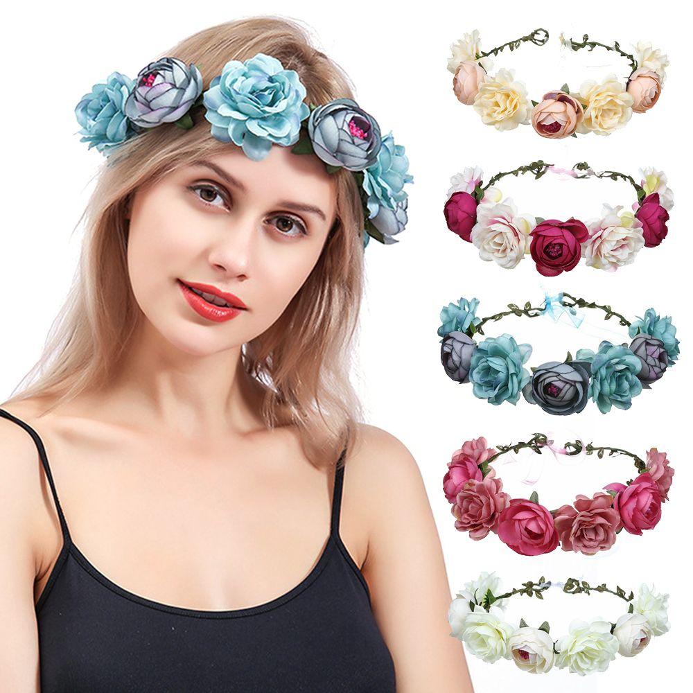 BEAUTY Women Flower Crown Photo Props Girls Wreath Festival Headbands Bridal Garland