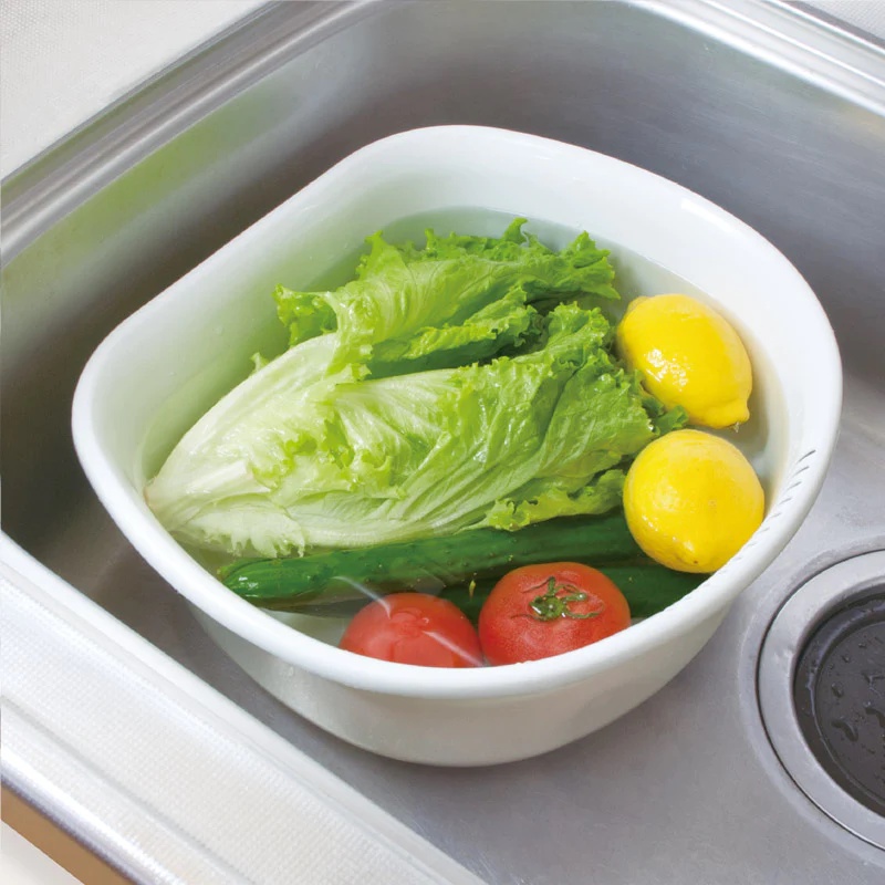 Daiso Cái Rá Wash Basin D Type 33Cm Wh