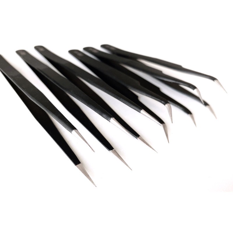 Nhíp Đen Đầu Thẳng Đầu Cong Chuyên Dụng Chất Liệu Thép Không Gỉ Cao Cấp