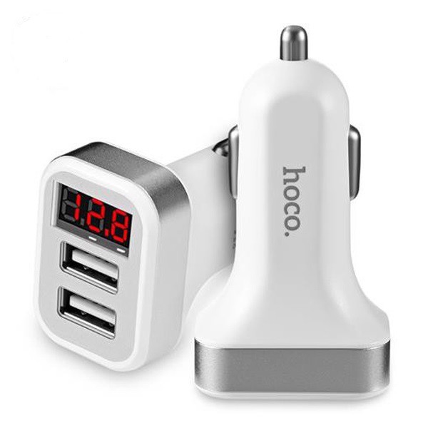 Tẩu Sạc Ô Tô Hoco Z3ĐÈN LED HIỂN THỊTẩu Sạc 2 Cổng USB Có Đèn Led - Bảo Hành Chính Hãng 12T