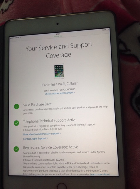 Ipad mini 4 128 G màu vàng mua tại Nhật free sim, bảo hành toàn cầu 1 năm! Có fix | BigBuy360 - bigbuy360.vn